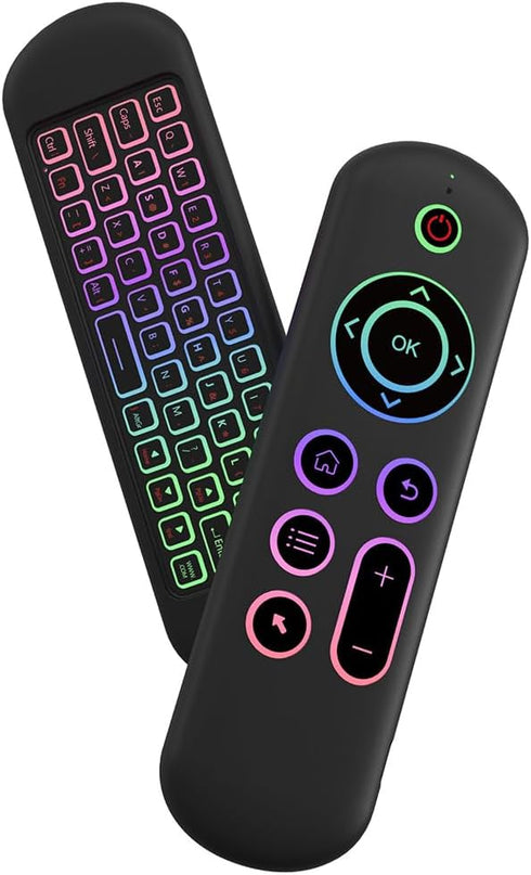 LUVI Air Mouse Remote Control Mouse Wireless Mini Keyboard 2.4G & BT5.2 Motion Sensing Backlit Rechargeable Compatible with Android TV Box/PC/Smar...