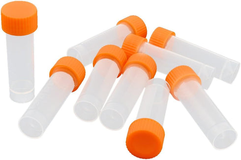 uxcell 5ml Conical Bottom Graduated Plastic Vial Tube w Screw Caps 10 Pcs...