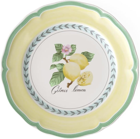 Villeroy & Boch French Garden Valance Lemon Salad Plate Premium Vitrified Porcelain - Made in Germany - Dishwasher and Microwave Safe - 8.25 inche...