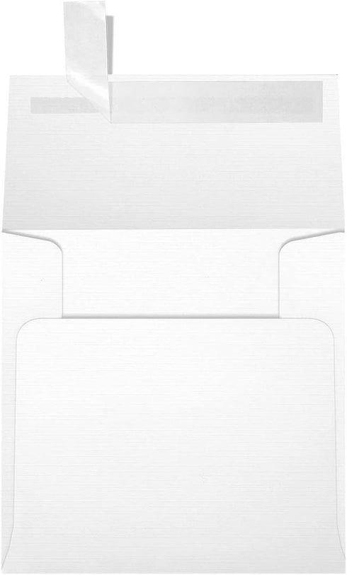 LUXPaper Square Invitation Envelopes | Peel & Press | 3 1/4" x 3 1/4" | White Linen | 80lb. Text | 50 Qty...