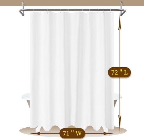 2-Pack Fabric Shower Curtain Liners Lightweight - White Cloth Shower Liners with Magnets, Washable & Water Repellent, 12 Button Holes, Hotel Quali...