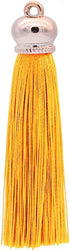 80mm Polyester Soft Tassel Ice Silk Tassel End Stopper Pendant Connectors with Gold Tassels Cap for DIY Jewelry Accessories Making/Earring/Curtain...