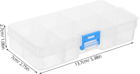 Healifty Plastic Storage Box 8 Grids Container Organizer Divider Grid Compartment with Lid for Jewelry Beads Earring Tool Fishing Hook Lures...