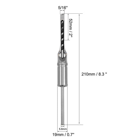 uxcell Square Hole Drill Bit, 5/16" High-Carbon Steel Hollow Chisel Mortise Power Tool for Woodworking...