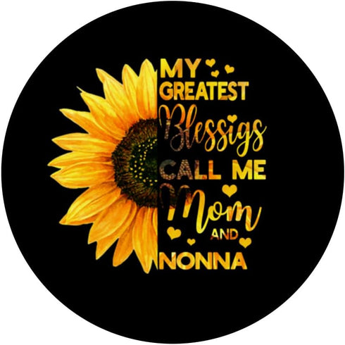 Sunflower My Greatest Blessings Call Me Mom and Nonna Funny PopSockets Swappable PopGrip...