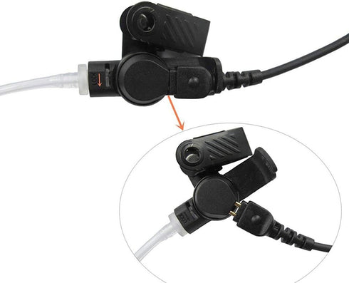 PTT Mic Covert Acoustic Tube Earpiece Headset for Motorola Radio BPR40 CP200 CLS1100 CLS1410 CP185 DEP450 EP450 RDU4100 RMU2040 PR400 RMV2080 RDM2...