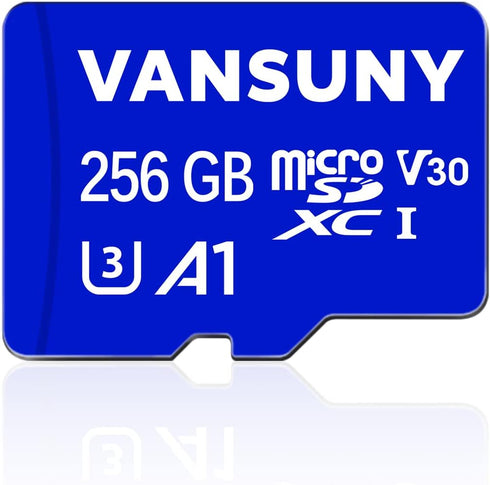 Vansuny Micro SD Card 256GB microSDXC Memory Card with SD Adapter A1 App Performance V30 4K Video Recording C10 U3 Micro SD for Phone, Security Ca...