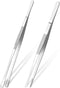 2 Pcs 12-Inch kitchen tweezers, Fine tweezer tongs with precision serrated tips, Professional Extra-Long stainless steel cooking tweezers tongs, T...