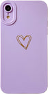 Qokey for iPhone XR Case(2018 6.1"), Side&Back Cute Plated Love Heart with Anti-Fall Lens Cameras Cover Protection Soft TPU Shockproof Anti-Finger...