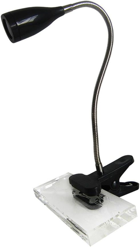 Simple Designs LD2005-BLK Flexible Gooseneck LED Clip Light Desk Lamp, Black...