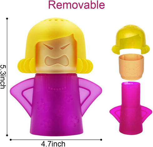 Abnaok Microwave Cleaner, 2 PCS Angry Mama Microwave Cleaner Microwave Oven Steam Cleaner Easily Clean in Minutes Cleans Add Vinegar and Water for...