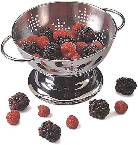 RSVP International Endurance Kitchen Collection Colander Strainer, Mini, Pierced Stainless Steel...