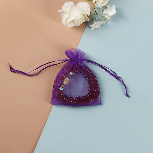 HRX Package 100pcs Little Organza Bags 3 x 4 inch, Purple Mesh Bags Drawstring Pouches for Jewelry Bracelets Candy Party Favor Small Gift...