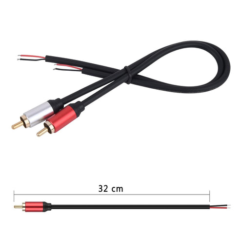 2Packs Speaker Wire RCA Audio Both Male Plug Jack Connector Adapter to Bare Wire Open End Pigtail Audio Video Lotus Plug Repair Cable for Amplifie...