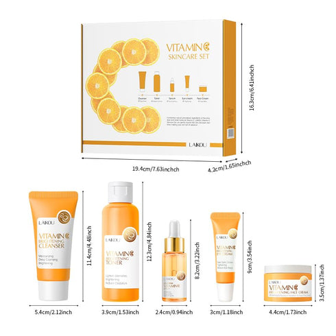 5Pcs Skincare Gift Set for Teenage Girls,Vitamin C Face Skin Care Kit With Cleanser,Toner, Face Serum,Eye Cream,Face Cream,Travel Skin Care Sets &...