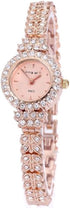Gullor King Girl Royal Rose Gold Bracelet Watch Full Crystal Diamonds for Ladies Quartz Round...