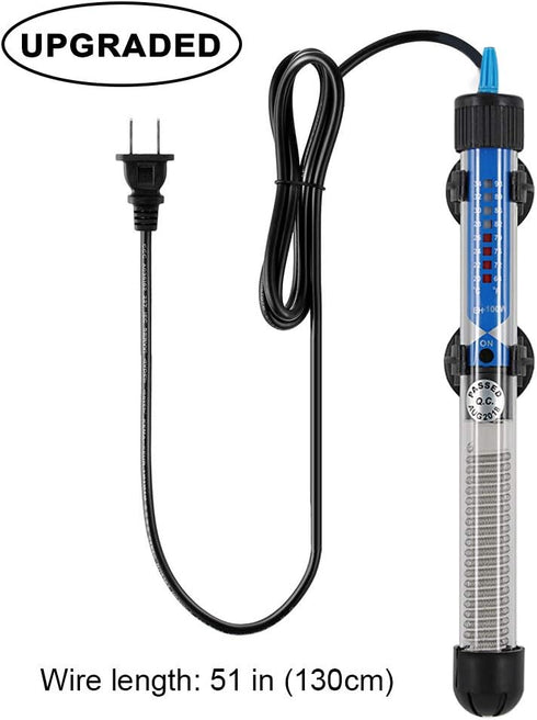 Mylivell Aquarium Heater Adjustable Submersible Fish Tank Heater Small Aquarium Heater Mini Fish Betta Turtle Tank Heater Thermostat 200W for 40-6...