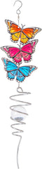 18" Wind Spinner Outdoor Hanging Metal Figurine Spinner for Garden Décor Ornament,Butterfly...