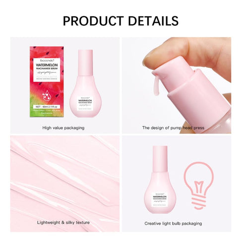 2 Pcs Watermelon Moisturizer Facial Serum - Brighten, Moisturize, and Lightweight Glow Facial Serum & Priming Liquid Highlighter....