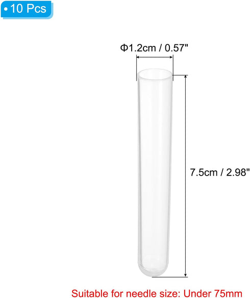 PATIKIL 3" Length Plastic Sewing Needle Storage Holder, 10 Pcs Portable Matte Embroidery Needle Pin Toothpick Storage Tubes Case for Craft Knittin...