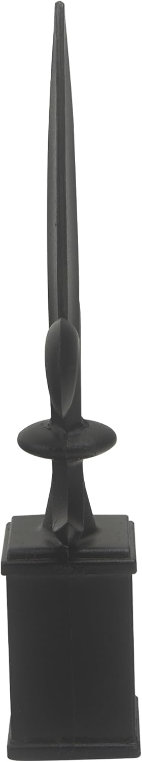 5pcs Metal Trident Spear Fence Finials Fits 1" - Fleur De Lis Aluminium Alloy Black Fence Topper Fence Caps Spear Tips Post Caps for Yard Garden L...
