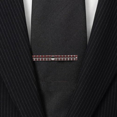 Burgundy Check Tie Clips...