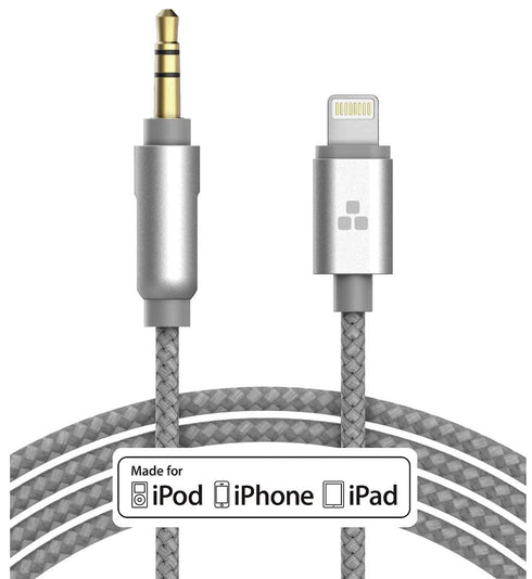 (Apple MFI Certified) iPhone Aux Lightning Cord to Male 3.5mm Auxiliary Cable (iPhone Audio Link to Car Jack, Headphones & Speakers) (Gray)......