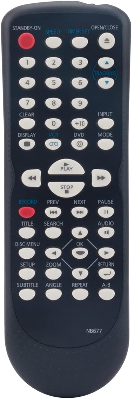 NB677UD NB677 Replace Remote Control fit for Magnavox DVD VCR Player GDV228MG9 DV220MW9 DV220MW9A CDV220MW9 CDV220MW9/F7 RDV220MW9 DV220MW9B DV220...