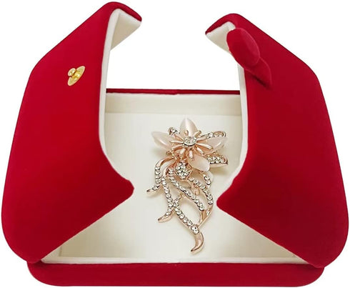 Premium Grade Classic Red Velvet Jewelry Present Box Storage Case Packaging for Brooch Memorial Pin Award Badge Unique Design...