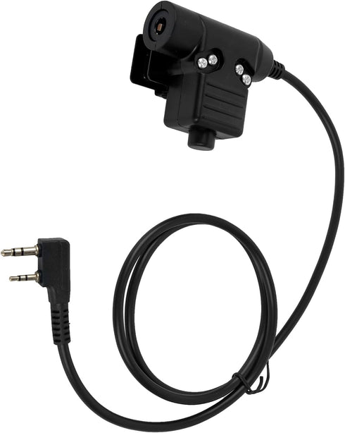 7.0 NATO US 2 Pin K1 U94 PTT Invisio Tactical Headphone Adapter Compatible for Baofeng Kenwood Peltor(Black,Military Wired)...
