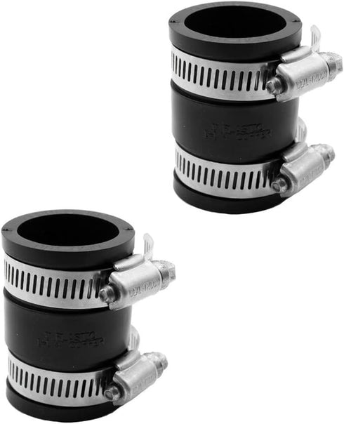 Fernco 1056-100 1-in. Flexible PVC Pipe Coupling for Plastic and Copper Plumbing Connections, 2-Pack...
