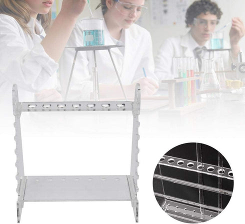 Pipette Rack, Organic Glass Trapezoid Pipette Supporting Holder Pipette Bracket with 1.5cm Hole...