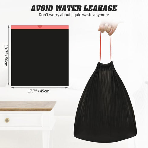 4 Gallon Drawstring Garbage Bags, Drawstring Trash Bags, Trash Bags for Office,Bathroom, Kitchen,Bedroom,3rolls/60 Counts (Black)...