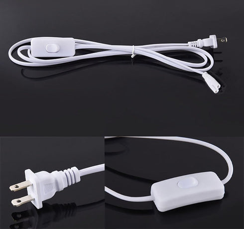 T5 T8 Led Tube Light Power Extension Cord Grow Plug Cable Connecting Integrated Wire Replacement Fixture with On/Off Switch (6FT/1.8M)2 Prong 4PCS...