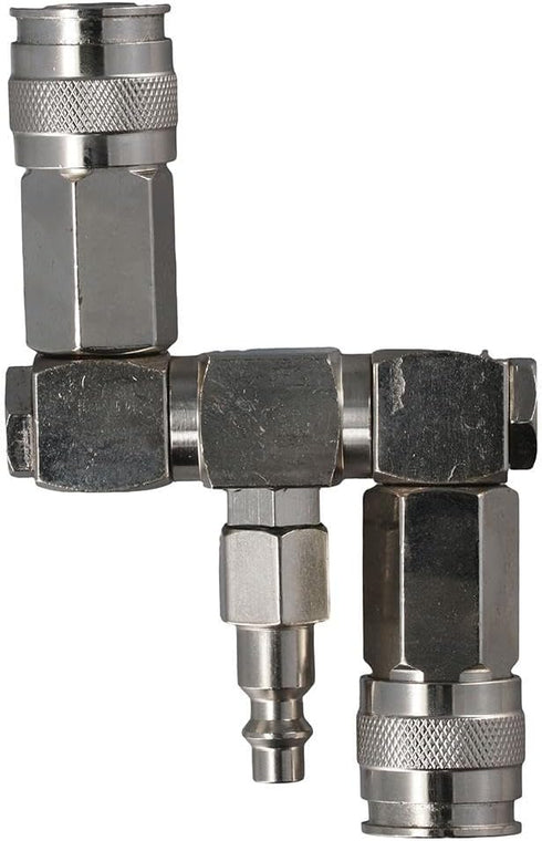 2 Way Air Hose Splitter 3 in 1 Quick Connect Stable Serviceable Air Compressor Accessories Essential Swivel 360° Air Connector Pneumatic tools...