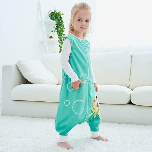 MICHLEY Toddler Sleeping Sack with Feet Newborn Infant Sleeveless Sleeping Bag 2-way Zipper Baby Wearable Blanket for Walkers,Green Octopus,5-6T...