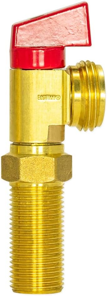 Eastman Brass Outlet Box Red Handle Washing Machine Valve, 1/2 Inch MIP x 3/4 Inch MHT, Quarter Turn Ball Valve, Hot Water Applications, 60280...