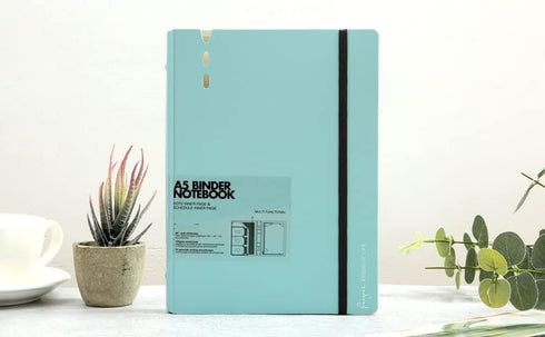 CAGIE A5 Binder 6 Ring Binder Notebook with Dividers Refillable Planner Binder with Pockets, A5 Refill Paper Include Planning Square Ruled and Dot...