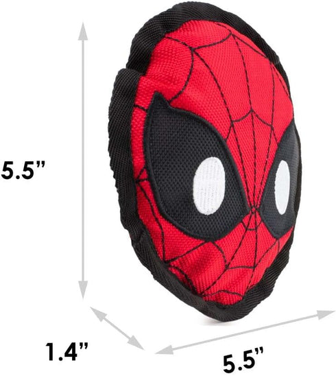 Buckle-Down Dog Toy, Marvel, Ballistic Squeaker Spider-Man Face Red Black White 8" x 8"...
