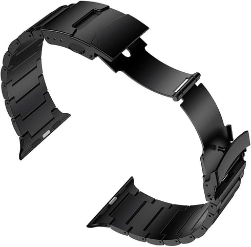 LDFAS Compatible for Apple Watch Band 45mm 44mm 42mm, Sport Stainless Steel Metal Strap with Safety Buckle for iWatch Bands Compatible for Apple W...