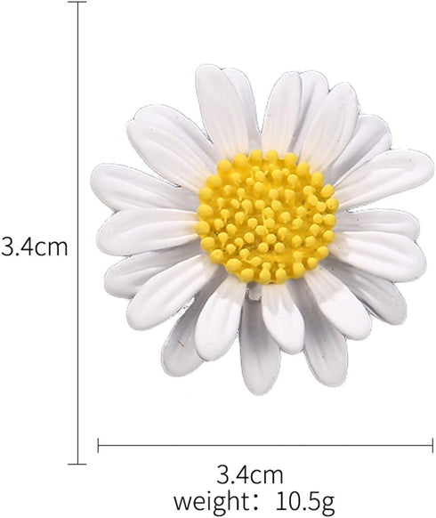 Multicolor Cute Daisy Flower Brooch Pins, Plant Sunflower Suit Lapel Pin,Pink Yellow White Sun Flower Dress Neckline Pin Enamel Charm Daisy Coat C...