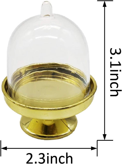 TIHOOD 12PCS Mini Cupcake Stand, Tiny Cake Dome with Clear Plastic For Chocolate, Cheese, Coconut Macaroons, Rum Balls, Candies & More!...