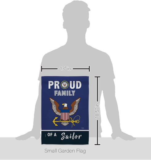 Proud Family Sailor Garden Flag - Armed Forces Navy USN Seabee United State American Military Veteran Retire Official - House Decoration Banner Sm...