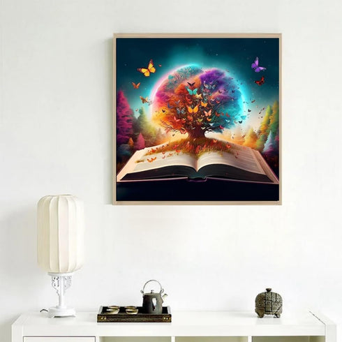 Life Tree of Book 5D Diamond Painting Kits for Adults, DIY Diamond Art Life Tree of Book Diamond Painting Kits Full Drill Crystal Rhinestone Embro...
