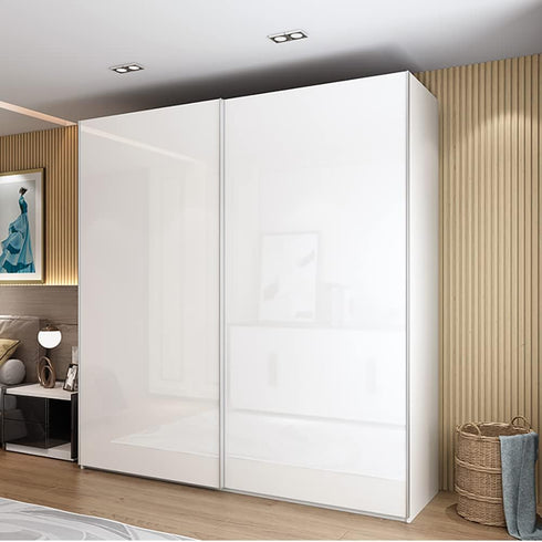 Glossy White Wallpaper peel and Stick Wallpaper Shiny Self Adhesive Removable Wallpaper,15.8" X 197"Waterproof Countertop Paper White Contact Pape...
