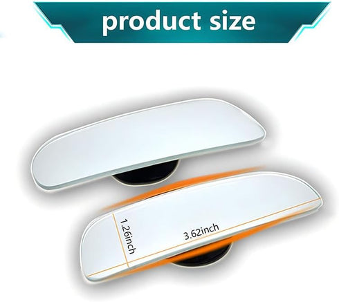 2 PCS Car Rearview Blind Spot Mirror, Adjustable High-definition Rectangular-shaped Mirror, Frameless Wide-angle Convex Mirror, Universal Auxiliar...