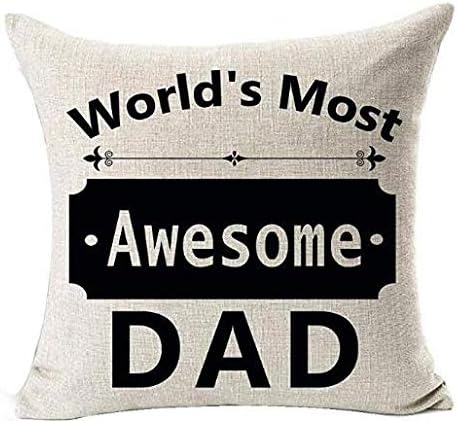 Andreannie Set of 2 Best Gift for Mother Father World's Most Awesome Mom Dad Sweet Blessing Cotton Linen Throw Pillow Case Cushion Cover Home Offi...
