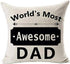 Andreannie Set of 2 Best Gift for Mother Father World's Most Awesome Mom Dad Sweet Blessing Cotton Linen Throw Pillow Case Cushion Cover Home Offi...
