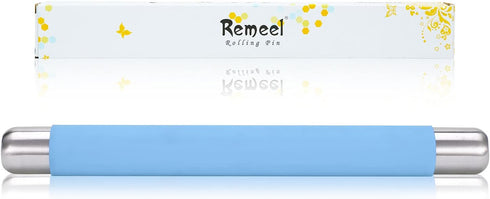 Rolling Pin Dough Roller for Baking with Thickened Non Stick Silicone Metal Handle Rolling Pin Stainless steel Fondant Roller Pin Cookie Pastry Ki...