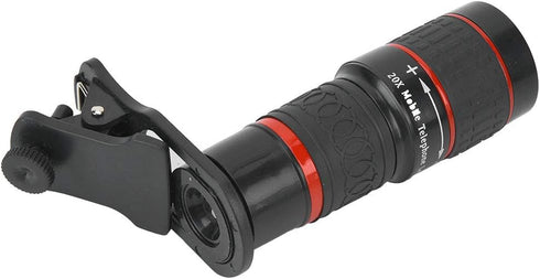 20x Telephoto Zoom Telephoto Lens, Cell Phone Camera Lens, Portable HD Lens with Clip, Compatible with Smartphones, Tablets and PCs (Black)...